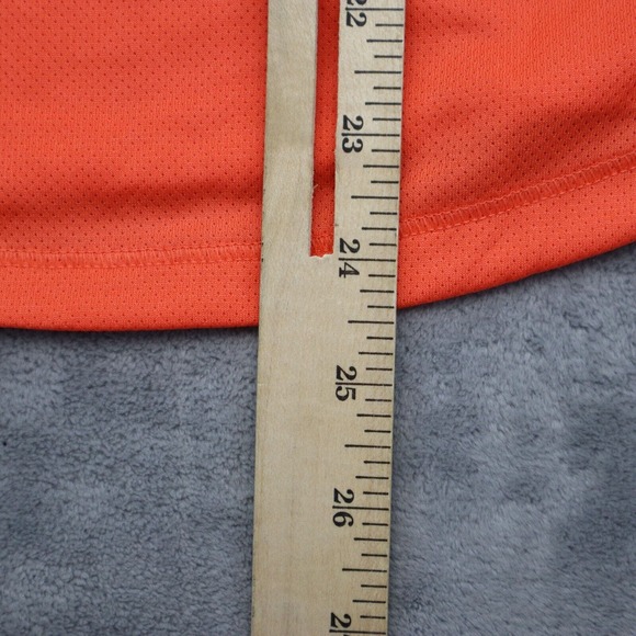 Adidas Shirt Womens M Orange Short Sleeve Crew Neck Logo Pullover Running Top - Picture 6 of 16